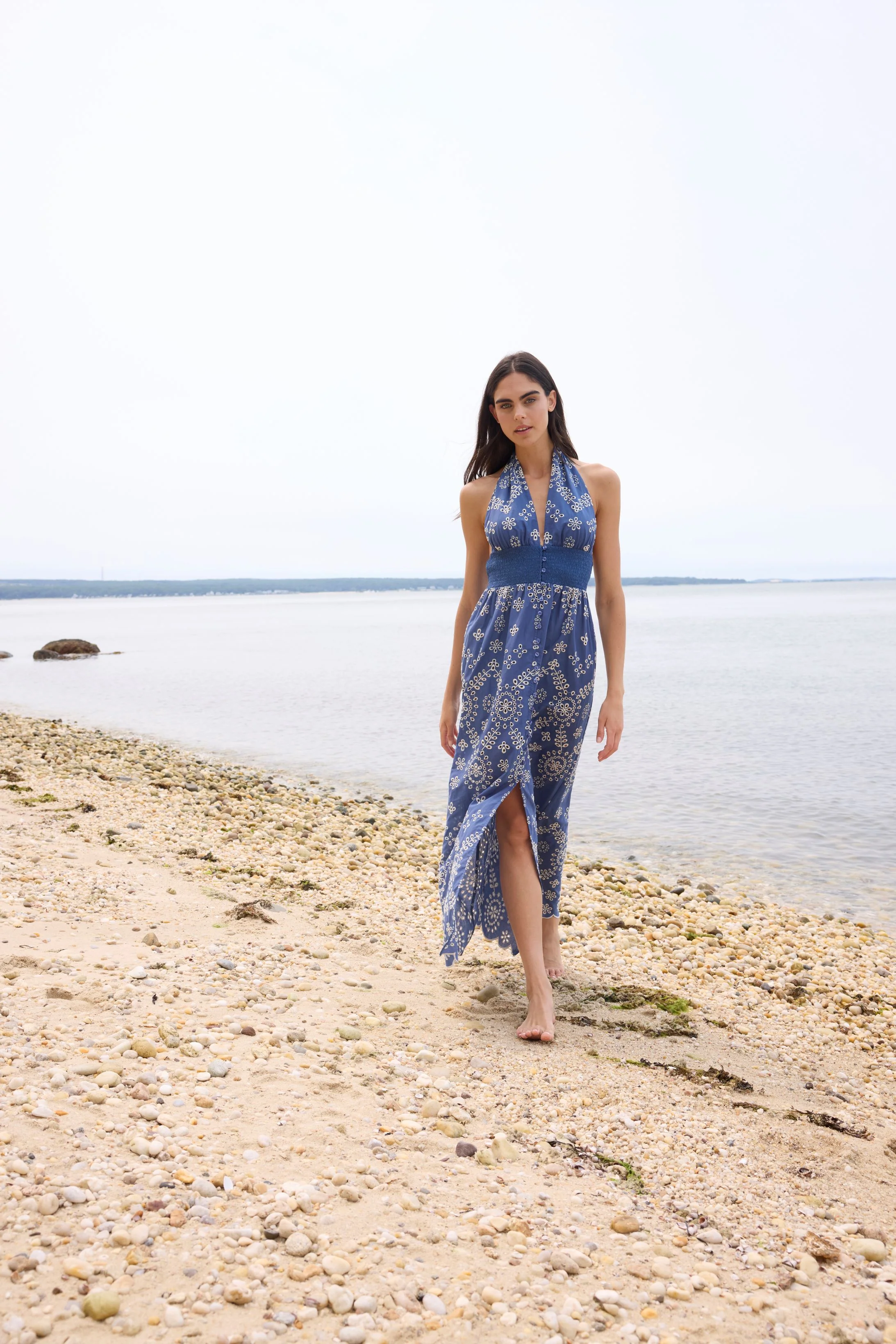 Chambray Halter Maxi Dress - Image 4