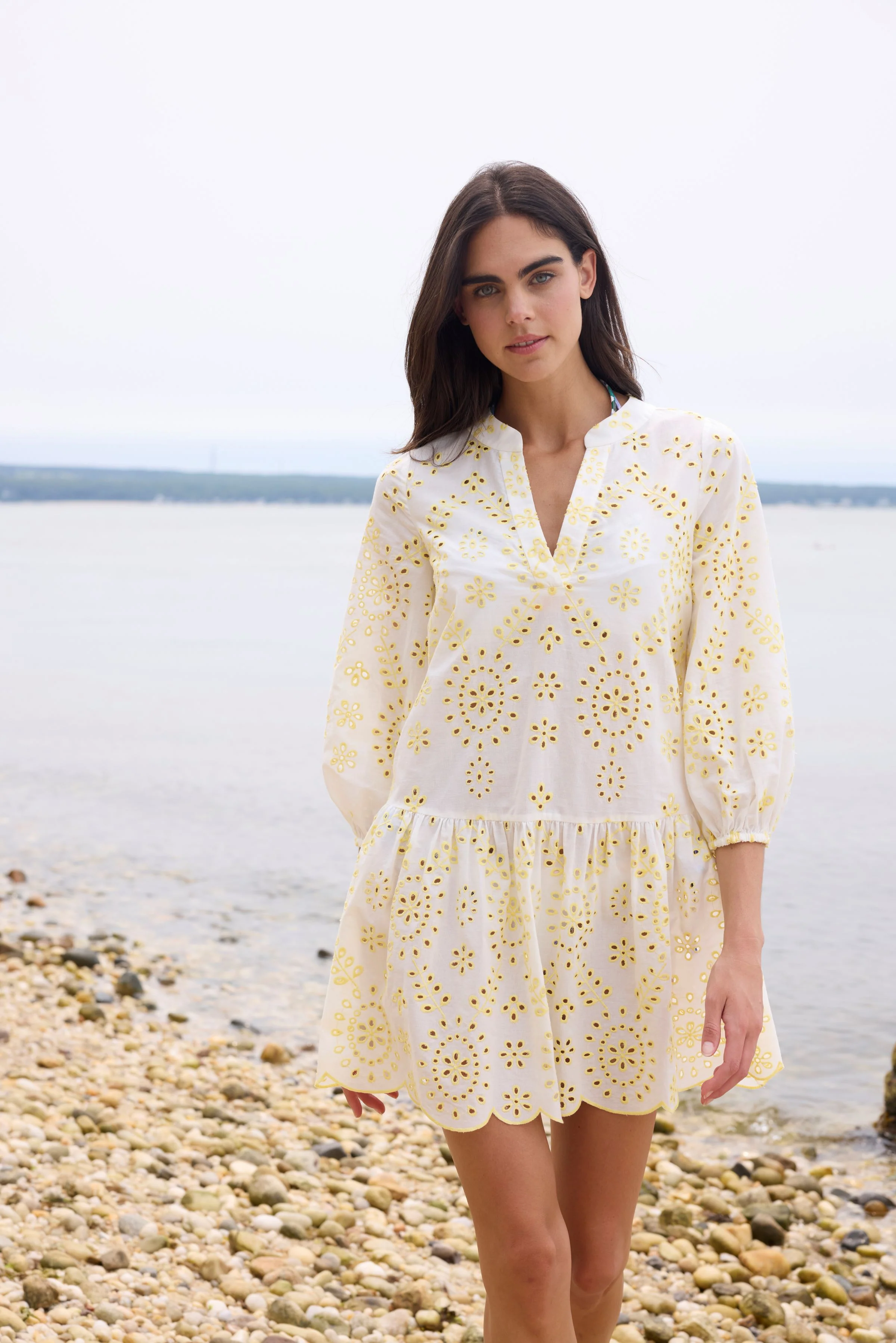 Lemon and White Umbrella Mini Dress - Image 4